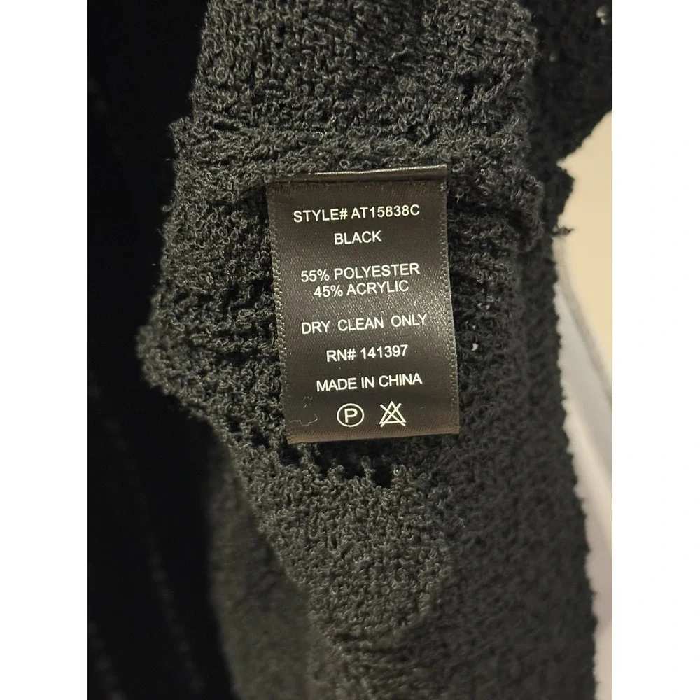 NWT‎ ASTR The Label Women's Black Wrap Front Pointelle Sweater Size M